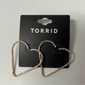 Torrid golden heart hoop earrings